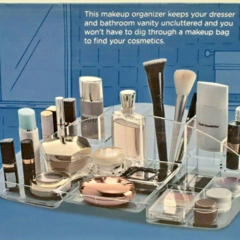 Clear Acrylic 15 Compartment Cosmetic Organizer